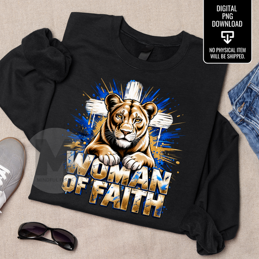 Woman of Faith PNG | Christian Woman Quote PNG | Inspirational Faith Sublimation Design | Religious Digital Download