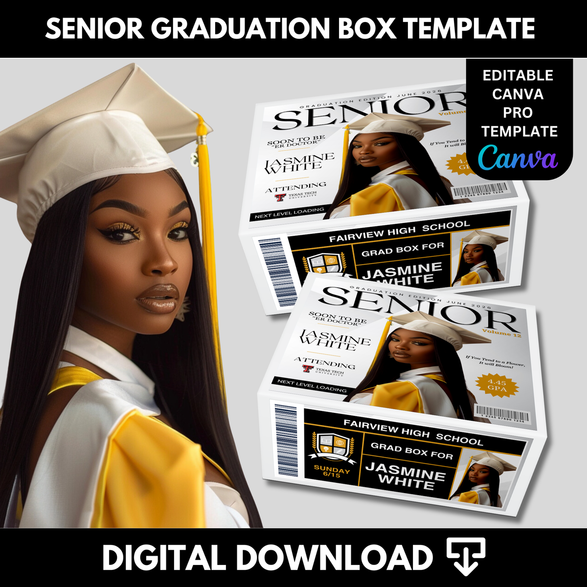 Senior Graduation Box Template